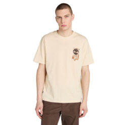 Men's Timberland® Brand Carrier Slogan Back Graphic T-Shirt Beige