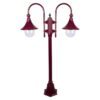 Monaco Italian Made IP43 Exterior Post Light, 2 Light, 140cm, Burgundy