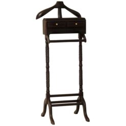 Monse Mahogany Timber 2 Drawer Valet Stand, Chocolate