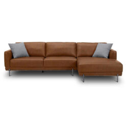 Montra Leather Corner Sofa, 3 Seater with RHF Chaise, Brown