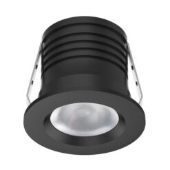 Pico IP40 DALI Dimmable LED Recessed Fixed Cabinet Light / Downlight, 3W, CCT, Black