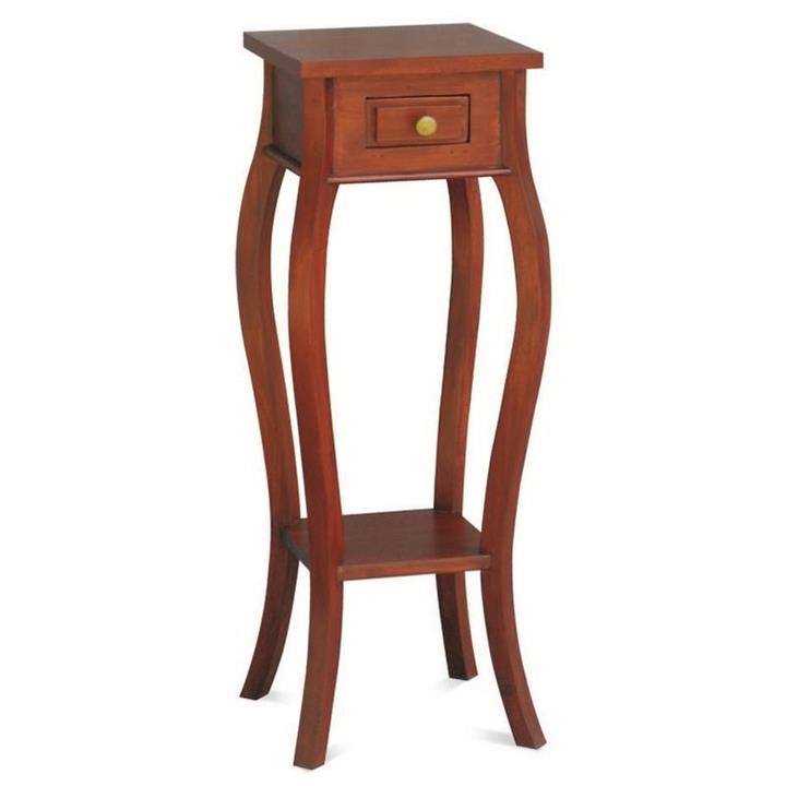 Queen Ann Mahogany Timber Plant Stand, Mahogany Queen Ann Mahogany Timber Plant Stand, Mahogany