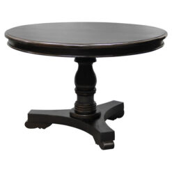 Queen Ann Mahogany Timber Round Dining Table, 120cm, Chocolate