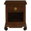 Quon Maluku Mahogany Timber Single Drawer Opium Bedside Table, Mahogany