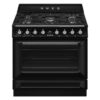 Smeg 90cm Victoria Dual Fuel Pyro Freestanding Cooker - Black