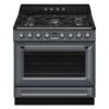 Smeg 90cm Victoria Dual Fuel Pyro Freestanding Cooker - Slate Grey