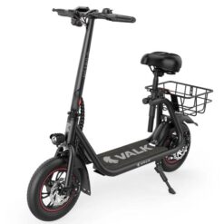 VALK Electric Scooter with Seat, Disc brakes, 12" Tyres, Motorised eScooter for Adults Teens Commuter