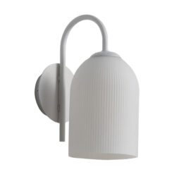 Arley Ribbed Glass & Metal Wall Light, White