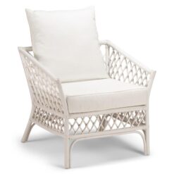 Charlotte Rattan Armchair, White