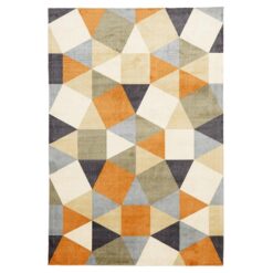 City Geometry Modern Rug, 320x230cm, Tan / Rust
