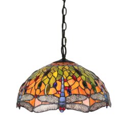 Claudia Tiffany Stained Glass Pendant Light, Large