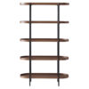 Cleo Wood & Metal 5 Tier Display Shelf, Walnut / Black Cleo Wood & Metal 5 Tier Display Shelf, Walnut / Black