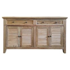 Croix Reclaimed Elm Timber 4 Door 4 Drawer Buffet Table, 200cm