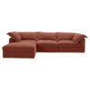 Dunhaven Fabric Modular Sofa, 5 Seater with Ottoman, Rust Dunhaven Fabric Modular Sofa, 5 Seater with Ottoman, Rust