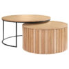 Echo 2 Piece Wood & Metal Round Nested Coffee Table Set, 90/75cm, Natural Echo 2 Piece Wood & Metal Round Nested Coffee Table Set, 90/75cm, Natural