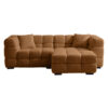 Emberly Boucle Fabric Modular Sofa, 3 Seater with Ottoman, Toffee