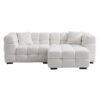 Emberly Boucle Fabric Modular Sofa, 3 Seater with Ottoman, White Emberly Boucle Fabric Modular Sofa, 3 Seater with Ottoman, White