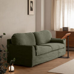 Fianna Fabric Slipcover Sofa, 3 Seater, Moss Green
