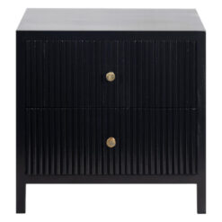Frazer Mango Wood Bedside Table, Black