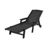 Gardeon Sun Lounge Lounger Beach Chair HDPE Patio Outdoor Furniture with Wheels Black- HE-BK
