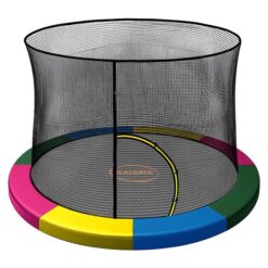 Kahuna 14ft Trampoline Pad and Net - Rainbow