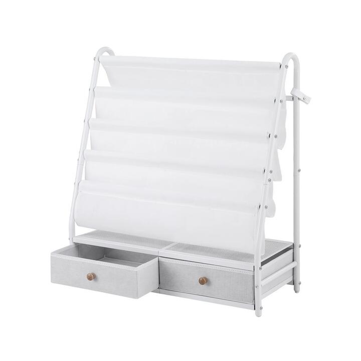 Keezi Kids Bookshelf Metal Storage Rack Toy Organiser Display Shelf Drawer White Keezi Kids Bookshelf Metal Storage Rack Toy Organiser Display Shelf Drawer White