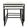 Marcellis 3 Piece Marble & Metal Nested Side Table Set, White / Black Marcellis 3 Piece Marble & Metal Nested Side Table Set, White / Black
