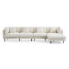 Morrigan Leather Modular Corner Sofa, 4 Seater with RHF Chaise, White Morrigan Leather Modular Corner Sofa, 4 Seater with RHF Chaise, White