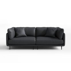 Morrigan Leather Modular Sofa, 3 Seater, Black