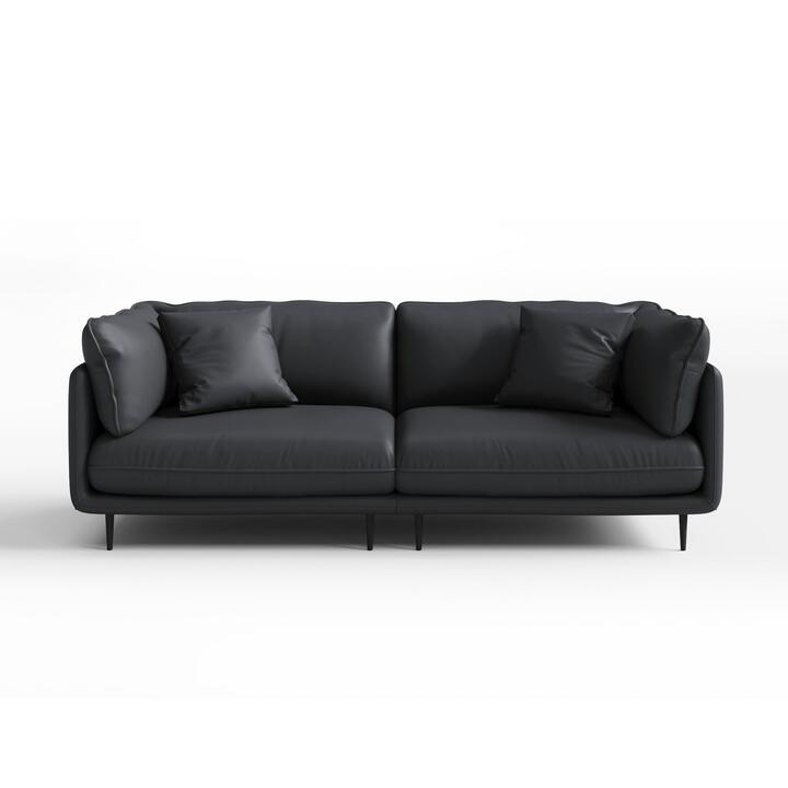 Morrigan Leather Modular Sofa, 3 Seater, Black Morrigan Leather Modular Sofa, 3 Seater, Black