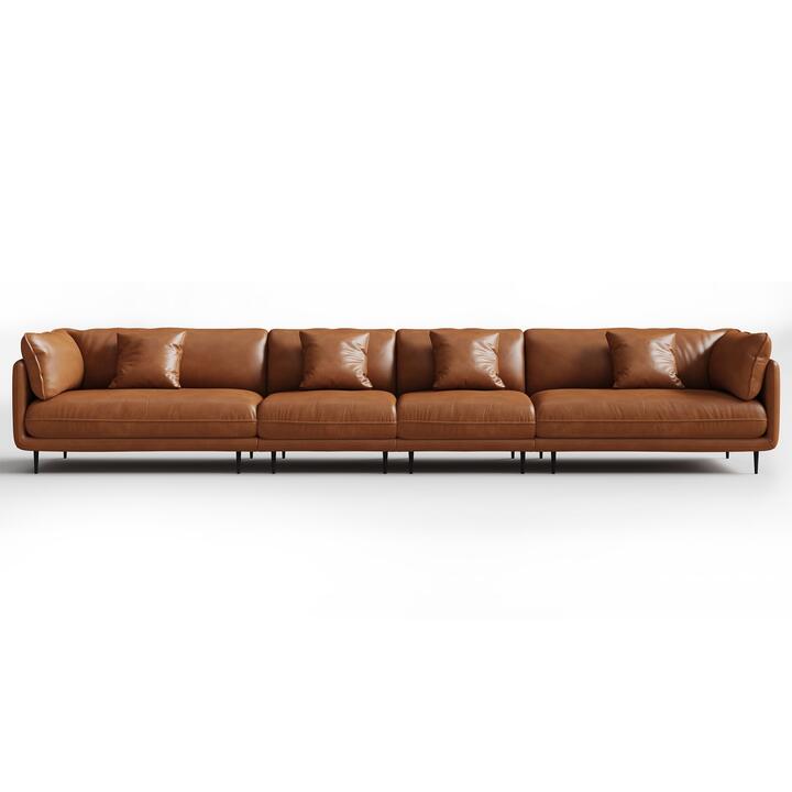Morrigan Leather Modular Sofa, 6 Seater, Tan Morrigan Leather Modular Sofa, 6 Seater, Tan