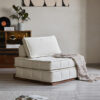 Naka Chenille Fabric Modular Lounge Chair / Day Bed, Off White