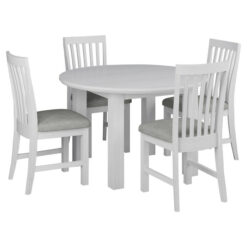 Narellan 5 Piece Acacia Timber Round Dining Table Set, 120cm
