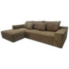 Nubo Corduroy Fabric Compressed Modular Corner Sofa, 2.5 Seater with LHF Chaise, Brown