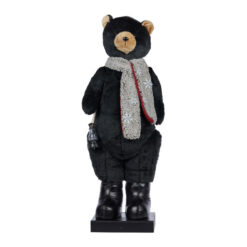 Nutrola Animated & Musical Christmas Bear Ornament with Light, 110cm, Black