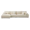 Omica Chenille Fabric Modular Corner Sofa, 4 Seater with LHF Chaise, Beige