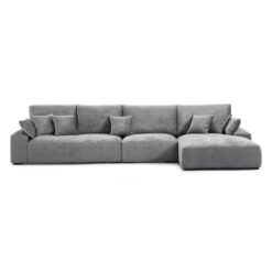 Omica Chenille Fabric Modular Corner Sofa, 4 Seater with RHF Chaise, Grey