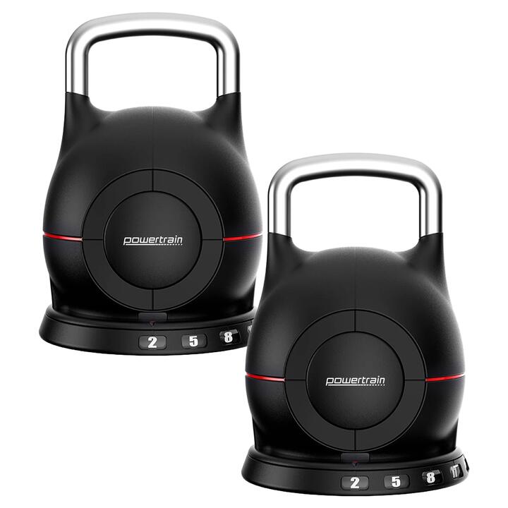 Powertrain 40kg Adjustable Kettlebell One Hand Adjustment Weight Set Powertrain 40kg Adjustable Kettlebell One Hand Adjustment Weight Set