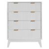Pozsar Acacia Timber 4 Drawer Tallboy, White
