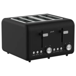 Pronti Silver Noir Collection 4 Slice Toaster with Dual Controls