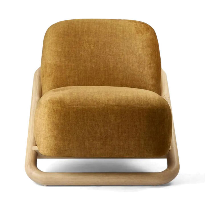 Rhodes Fabric & Timber Accent Chair, Mustard Rhodes Fabric & Timber Accent Chair, Mustard