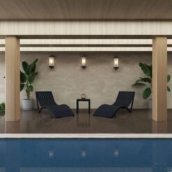 Siesta Slim 3 Piece Commercial Grade Sun Lounger & Side Table Set, Black