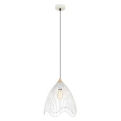 Spiaggia Iron Wire Pendant Light, Slim, White