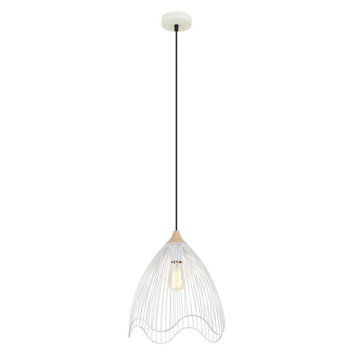 Spiaggia Iron Wire Pendant Light, Slim, White Spiaggia Iron Wire Pendant Light, Slim, White