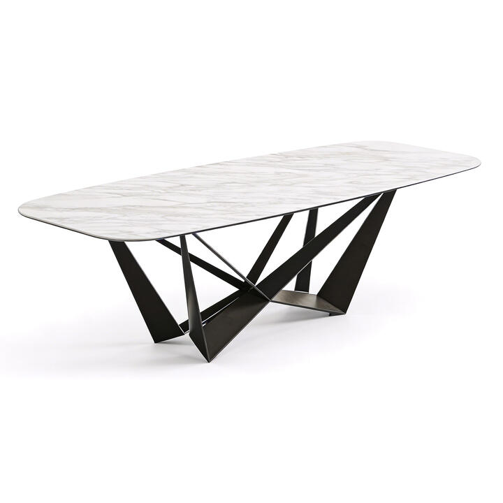 Strutto Marble & Steel Dining Table, 200cm Strutto Marble & Steel Dining Table, 200cm