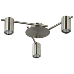 Tache Aluminium Batten Fix Ceiling Light, 3 Light, Chrome