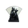 Tiffany Style Stained Glass Statue Table Lamp, Clinging Cats