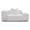 Touff Cotton Linen Fabric Modular Armchair, High & Low Arms, White Touff Cotton Linen Fabric Modular Armchair, High & Low Arms, White