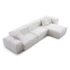 Touff Cotton Linen Fabric Modular Corner Sofa, High & Low Arms, 3 Seater with Reversible Chaise, White Touff Cotton Linen Fabric Modular Corner Sofa, High & Low Arms, 3 Seater with Reversible Chaise, White
