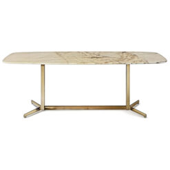 Velasca Marble & Stainless Steel Dining Table, 160cm